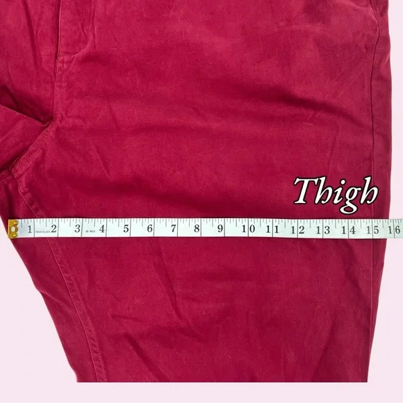 Talbots WOMENS PLUS SIZE 26W x 29" Zip Ankle Pants 5-Pocket Stretch Burgundy - Picture 14 of 16